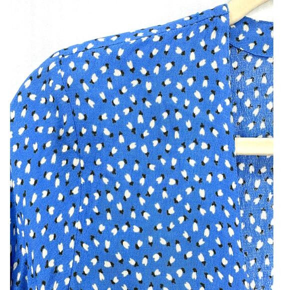 Rolla’s Delilah Floral Wrap Top in French Blue Women’s Size Medium - Picture 5 of 9